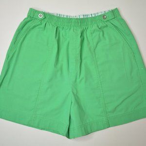 VTG Levi's Sportswear Sz 14 Women ELASTIC Waist GREEN High Waist MOM Shorts 80's